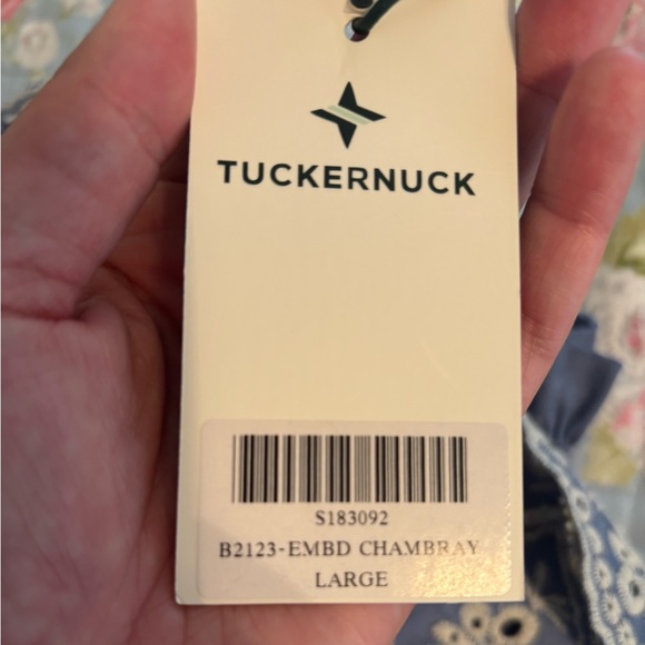 Tuckernuck Blue Chambray Embroidered Crawford dress size large - Picture 4 of 8